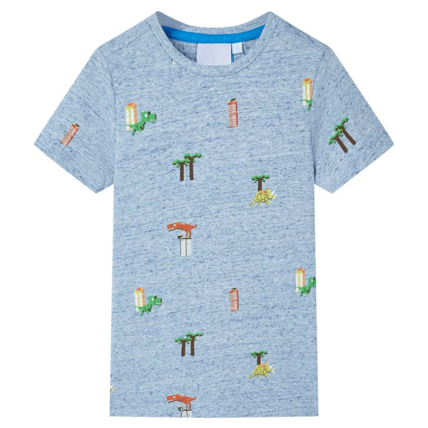 Camiseta de niños azul mélange 92 D