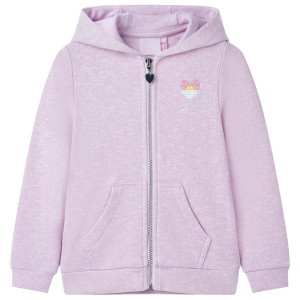 Sudadera de niños con capucha y cremallera lila mezcla 92 D