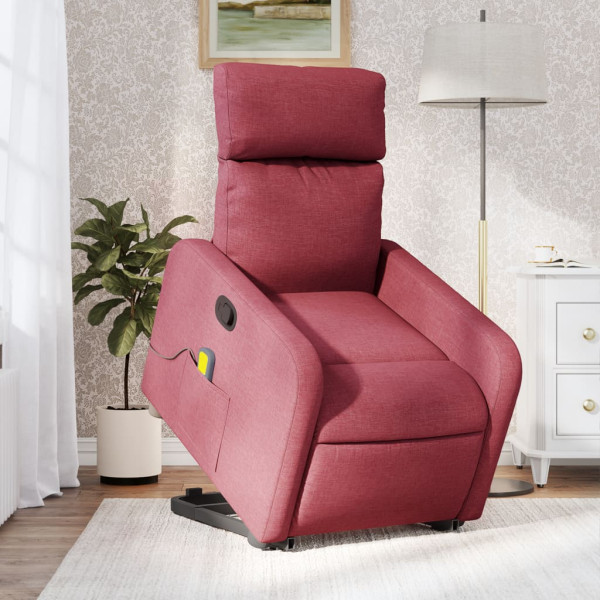 Assento reclinável de massagem elevável tecido vermelho vermelho D