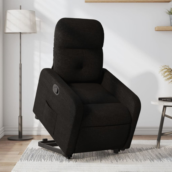 Assento reclinável de tecido preto D