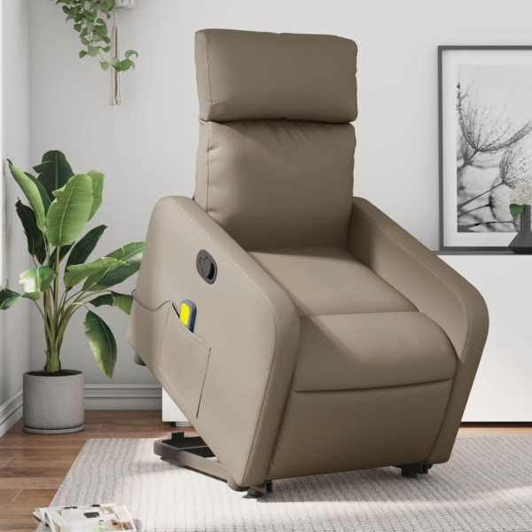 Assento reclinável massagem de pé de pele artificial cor capuchinho D