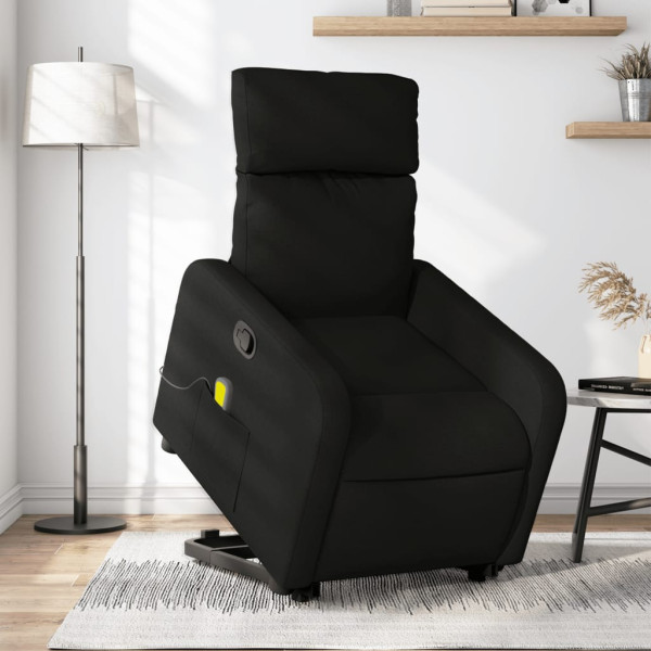 Assento de massagem reclinável de tecido preto D