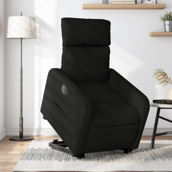 Cadeira elétrica reclinável de tecido preto D