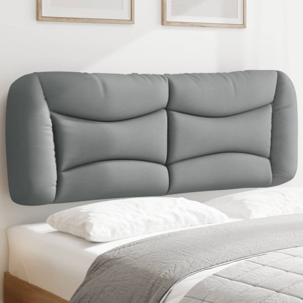 Cabecero de cama acolchado tela gris claro 120 cm D