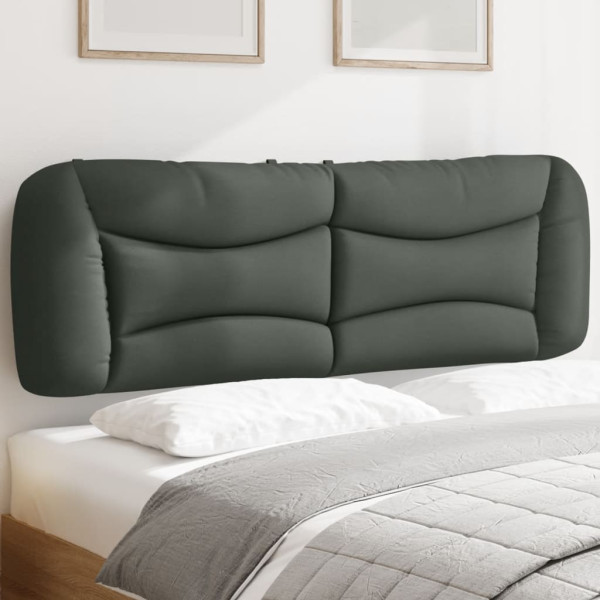 Cabecero de cama acolchado tela gris oscuro 160 cm D