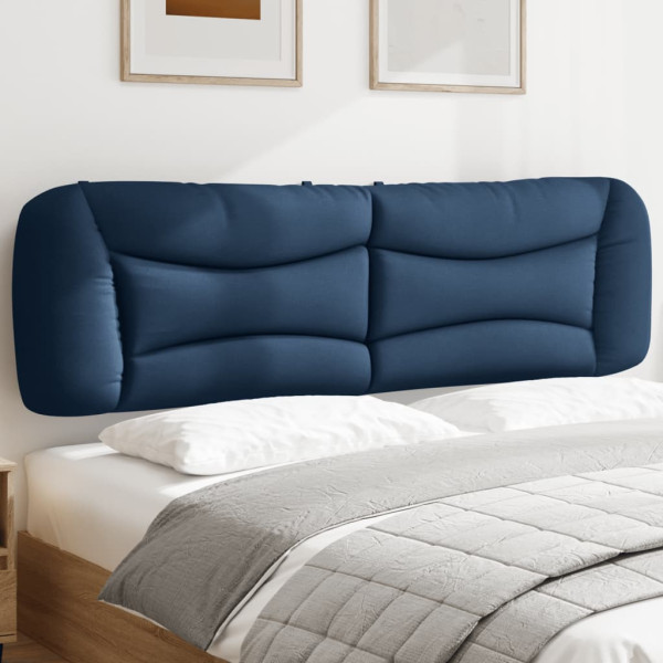 Cabecero de cama acolchado tela azul 180 cm D