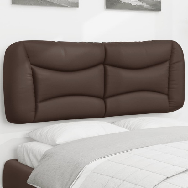 Cabecero de cama acolchado cuero sintético marrón 120 cm D