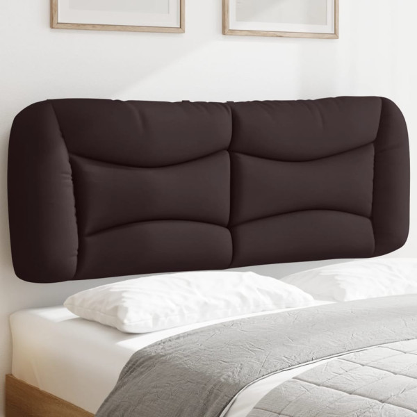 Cabecero de cama acolchado tela marrón oscuro 140 cm D