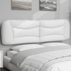 Cabeça de cama acolchada de couro sintético branco 180 cm D