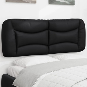 Cabeça de cama acolchada de couro sintético preto 140 cm D