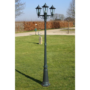 Lanterna de jardim 3 braços alumínio verde escuro/preto 215 cm D