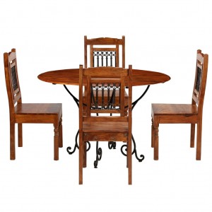 Juego de comedor 5 piezas madera acacia acabado sheesham D