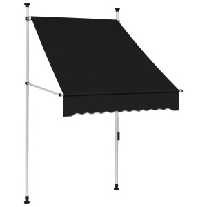 Toldo retráctil de operación manual gris antracita 100 cm D