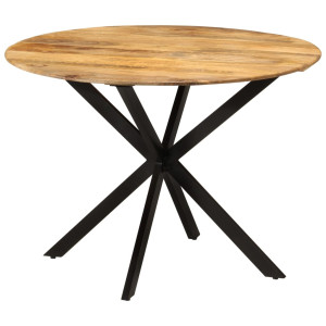 Mesa de comedor madera maciza de mango y acero 110x78 cm D