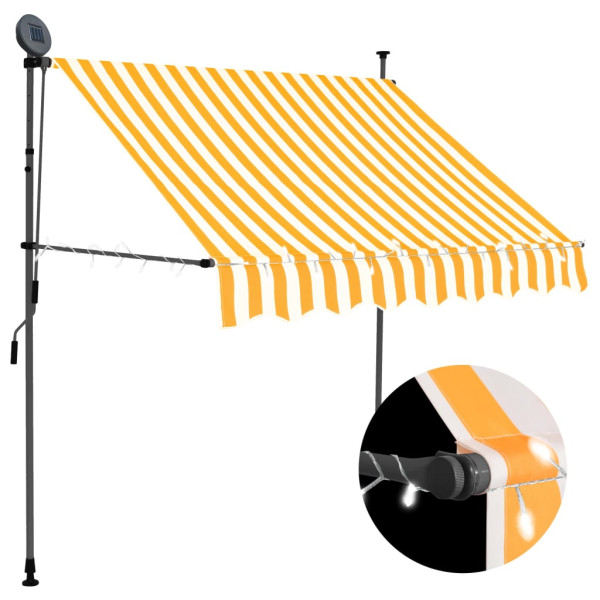 Toldo manual retrátil com LED branco e laranja 100 cm D