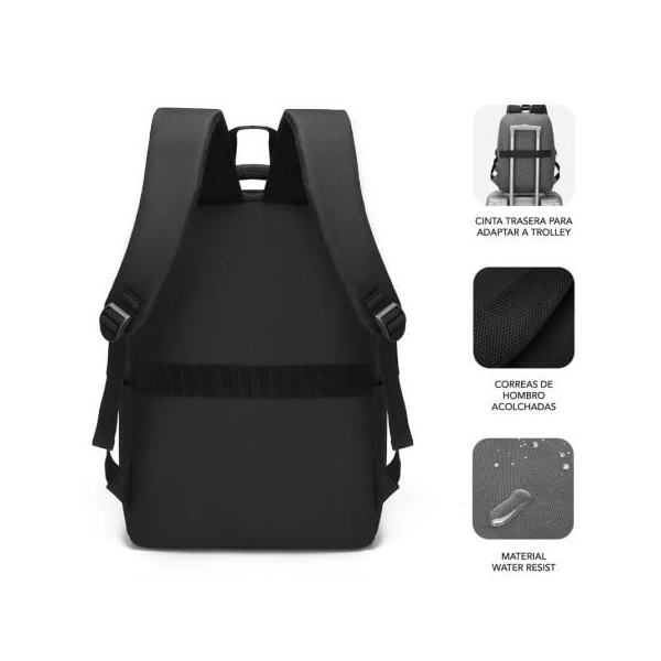 Mochila Subblim city backpack para portátiles hasta 15.6" negro M 4