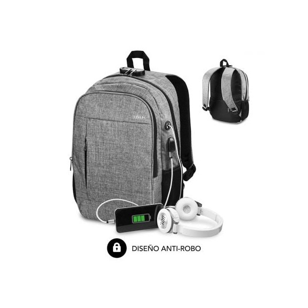 Mochila Subblim urban lock para portáteis até 16" cinza D