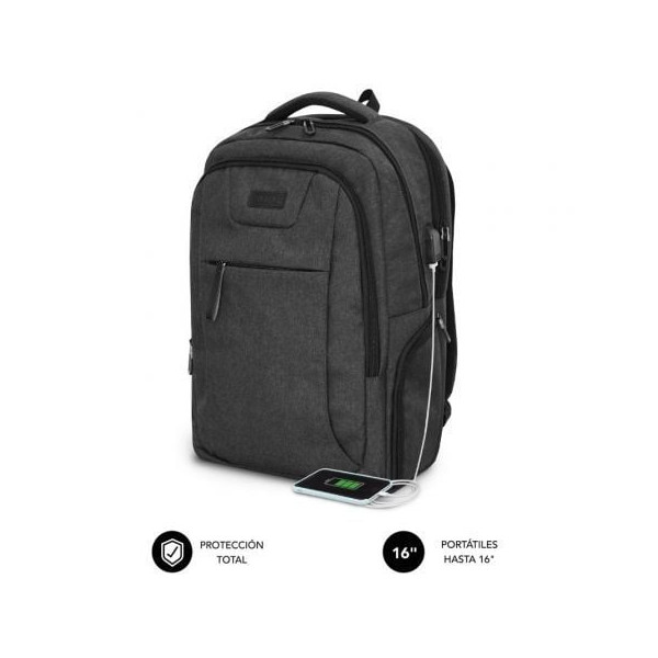 Mochila Subblim profissional de pavimentação de ar para portáteis até 16" negro D