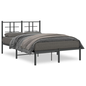 Estructura de cama con cabecero metal negro 120x200 cm D