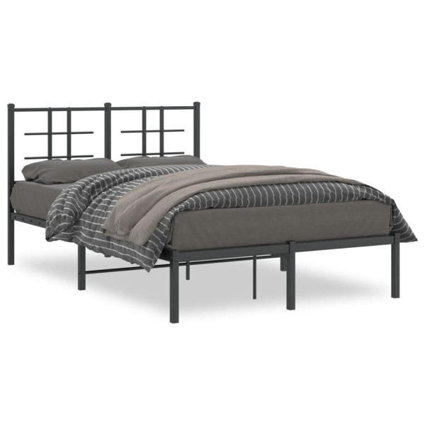 Estrutura de cama com cabeçote de metal preto 120x200 cm D