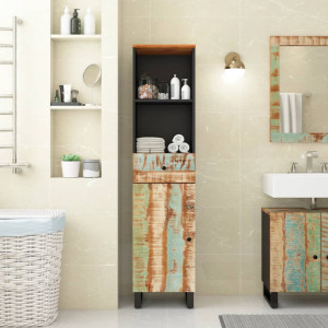 Mueble de baño madera maciza reciclada 38x33x160 cm D