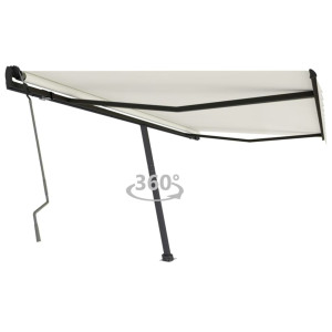 Toldo de pie manual retráctil crema 400x350 cm D