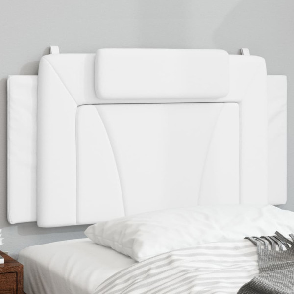 Cabecero de cama acolchado cuero sintético blanco 100 cm D