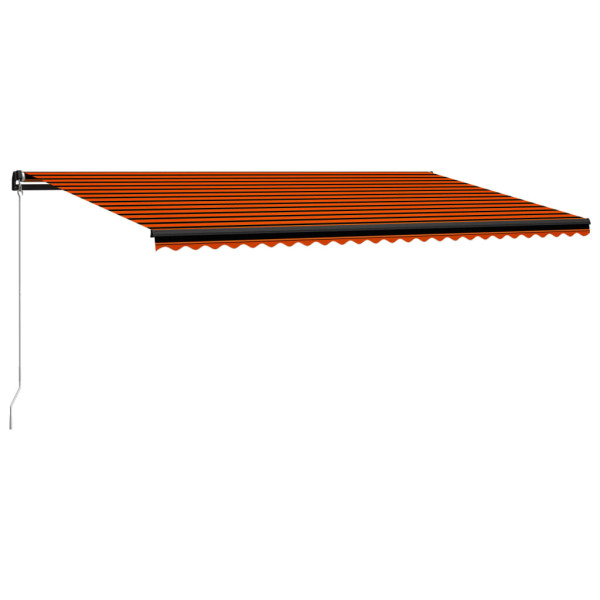 Toldo manual retrátil laranja e marrom 600x300 cm D