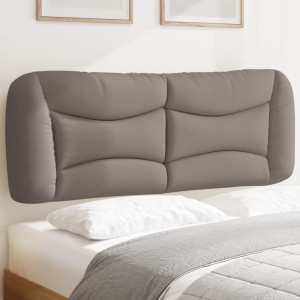 Cabeça de cama acolchada de tecido cinza taupe 120 cm D