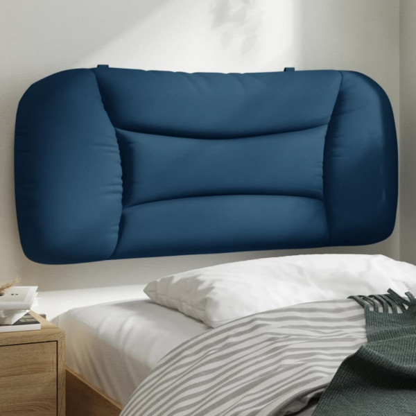 Cabeça de cama acolchada de tecido azul 80 cm D