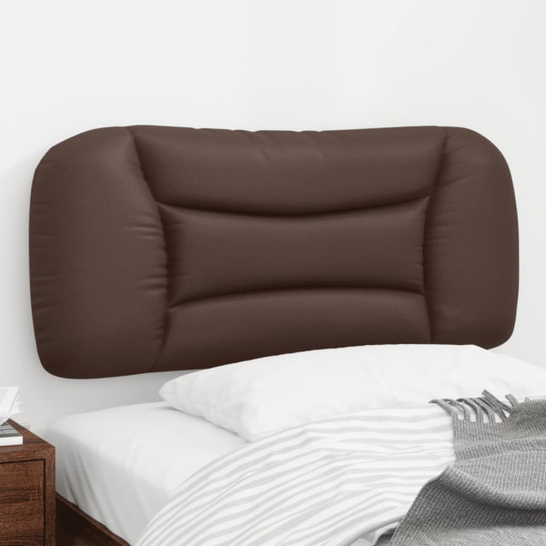 Cabeça de cama acolchada de couro sintético marrom 90 cm D