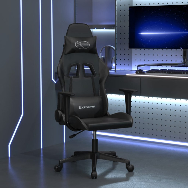 Silla gaming con masaje cuero sintético negro D