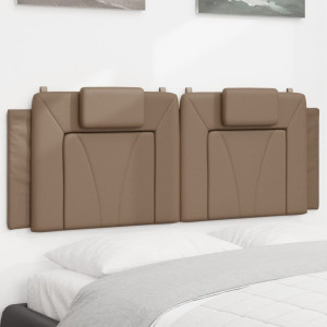 Cabeça de cama acolchada de couro sintético capuchinho 120 cm D