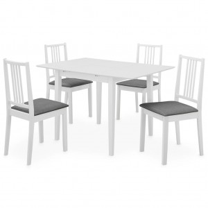 Juego de muebles de comedor 5 piezas MDF blanco D