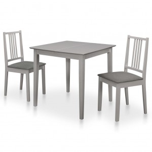 Juego de muebles de comedor 3 piezas MDF gris D