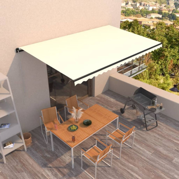 Toldo retrátil manual de cor creme 500x300 cm D