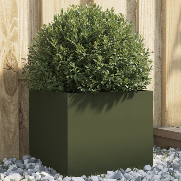 Jardinera de acero laminado en frío verde oliva 32x30x29 cm D
