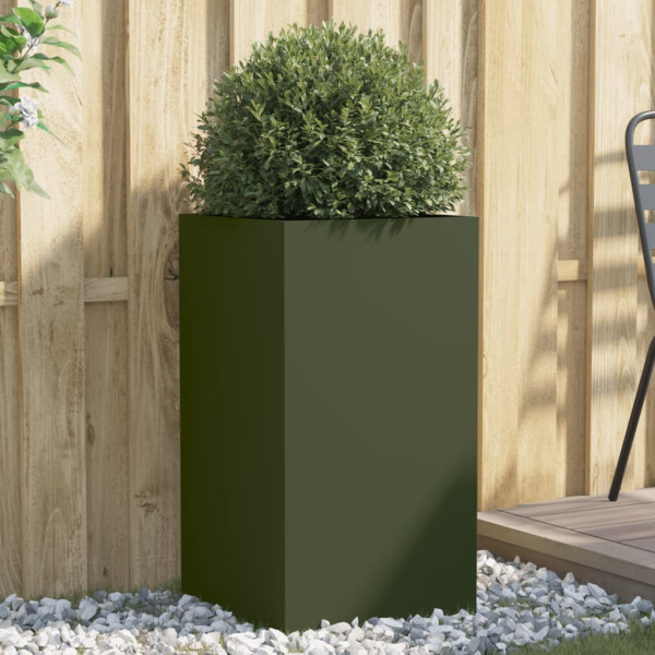 Jardim de aço laminado a frio verde oliveira 42x38x75 cm D