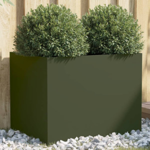 Jardinera de acero laminado en frío verde oliva 62x47x46 cm D