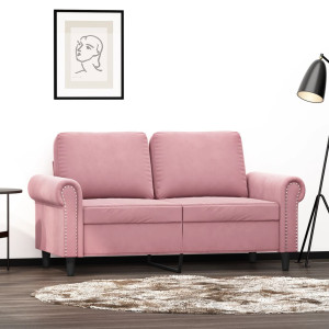 Sofá de 2 plazas terciopelo rosa 120 cm D