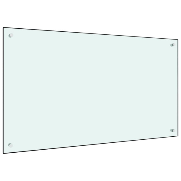 Protección salpicaduras cocina vidrio templado blanco 100x60 cm D