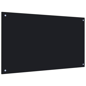 Protección salpicaduras cocina vidrio templado negro 100x60 cm D