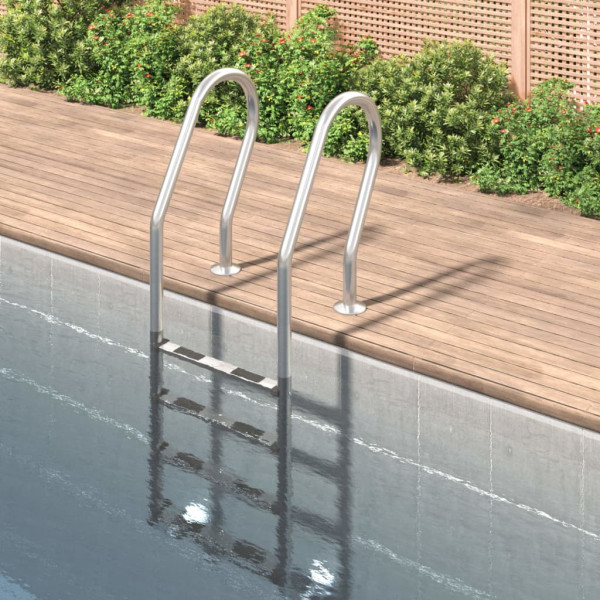 Escada para piscina em aço inox 304 54x38x184,5 cm D