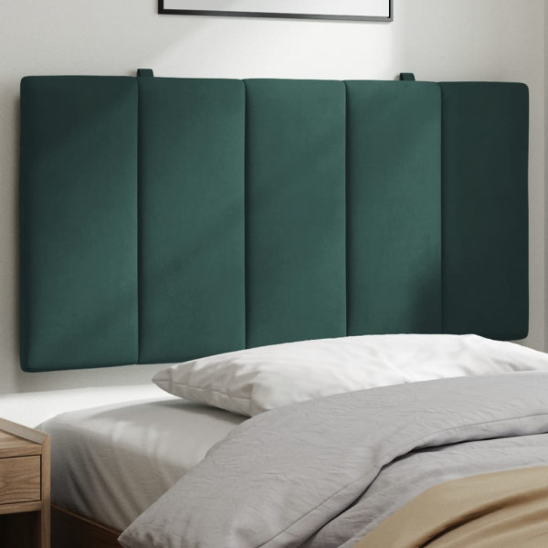 Cabecero de cama acolchado terciopelo verde oscuro 100 cm D