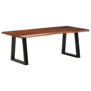 Mesa de centro madera maciza de acacia marrón miel 110x55x40 cm D