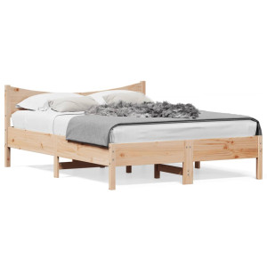 Estructura de cama madera maciza de pino 140x200 cm D