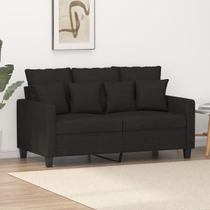Sofá de 2 plazas de tela negro 120 cm D