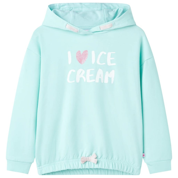 Sudadera con capucha infantil verde agua 140 D