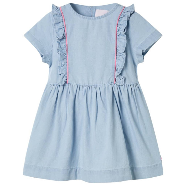 Vestido infantil con volantes azul suave 92 D