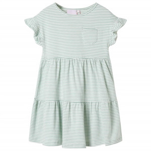 Vestido de manga infantil com folhetos verdes mint 92 D